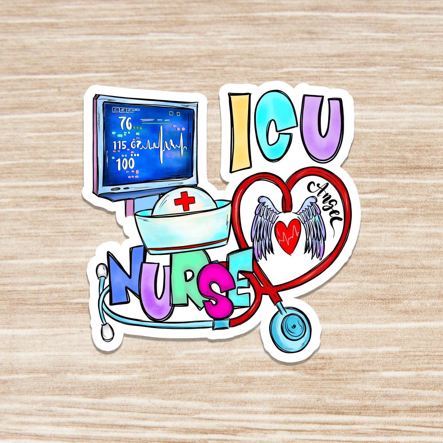 ICU Nurse Sticker - Nurse Gift - Decorative Sticker - Sticker