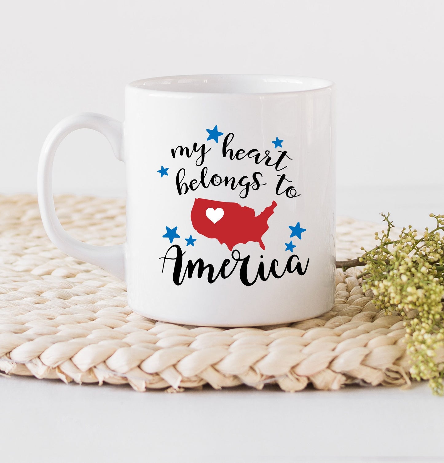 My Heart Belongs to America Mug - Soldier Mug - Military Mug - Mugs - Mugs with Saying
