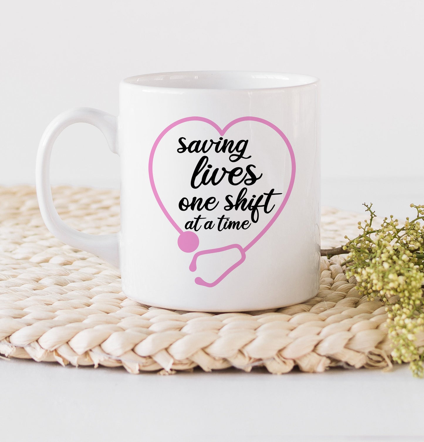 Personalized Nurse Mug - Personalized Saving Lives One Shift at a Time Mug - Nurse Mug - Coffee Mugs - Nurse Gift