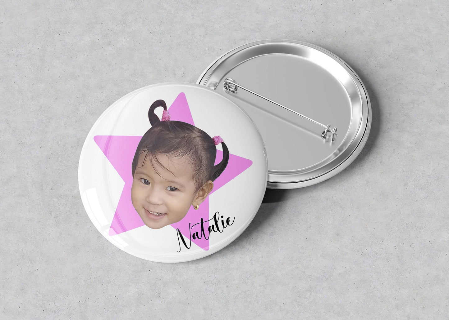 Personalized Photo Button Badge - Photo Button Badge - Photo Pin - Photo Button Pin