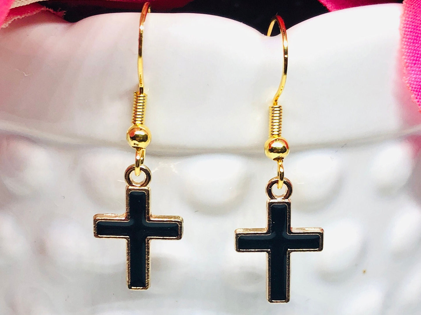 Cross Earrings - Colorful Cross Earrings - Cross Jewelry - Dangle Earrings - Religious Jewelry - Religious Earrings