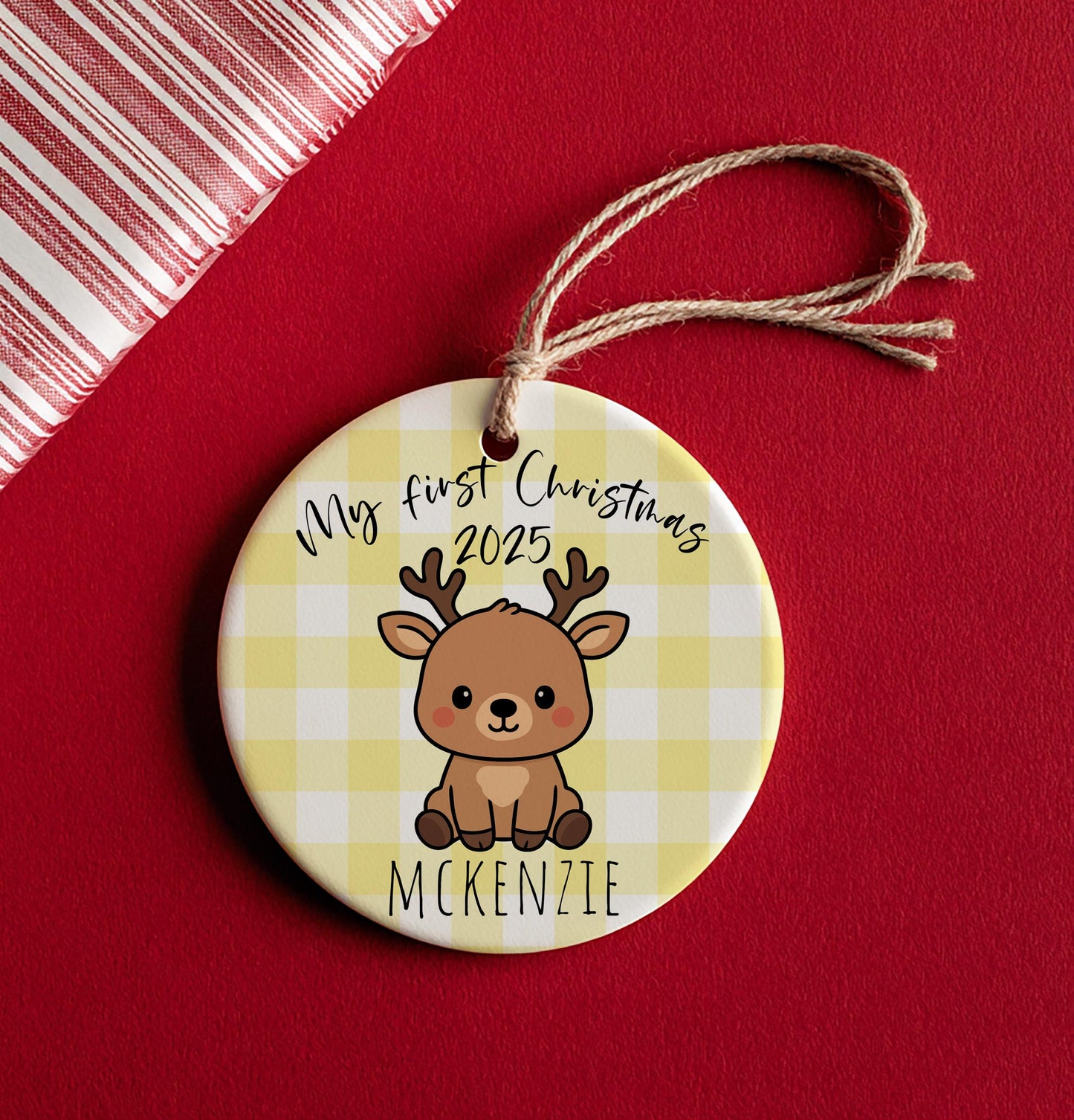 Personalized Baby's First Christmas Ornament, First Christmas Ornament, Baby Ornament, Ceramic Ornament