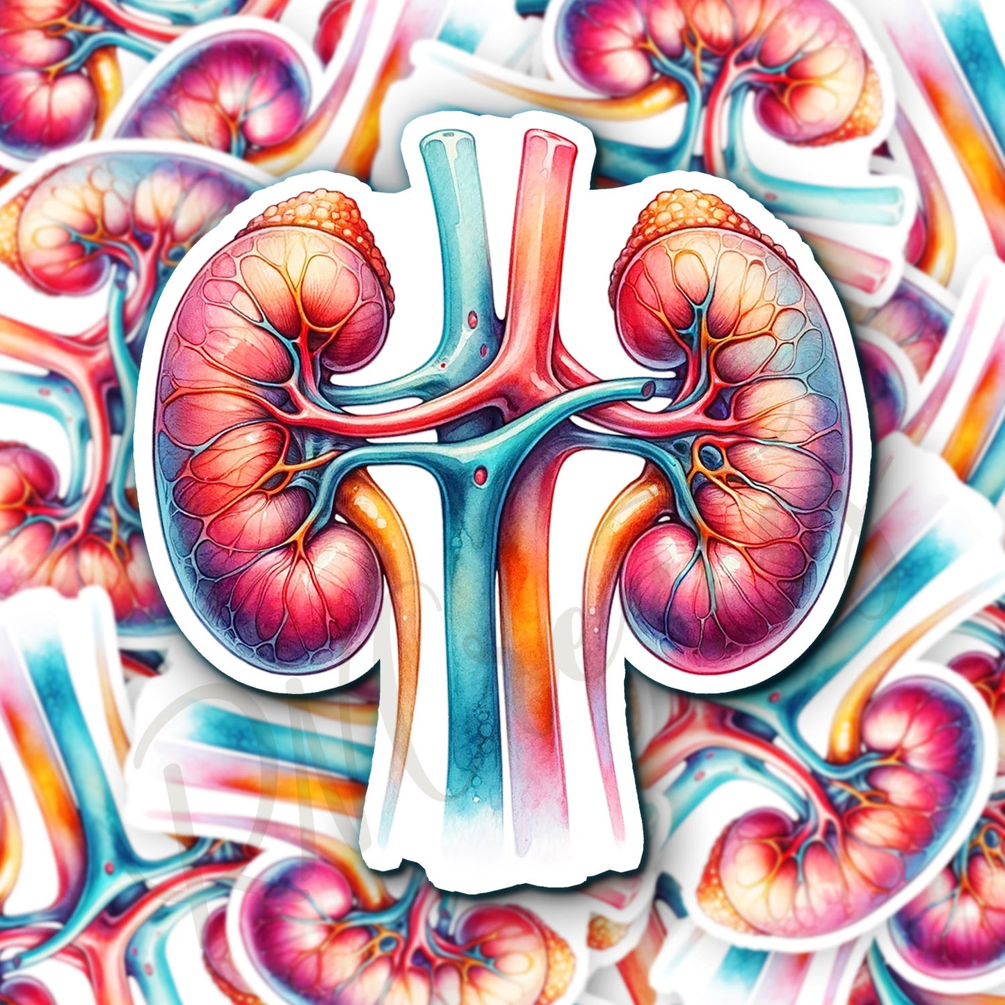 Kidney Sticker - Anatomy Sticker - Medical Sticker - Medical Gift - Decorative Sticker - Sticker