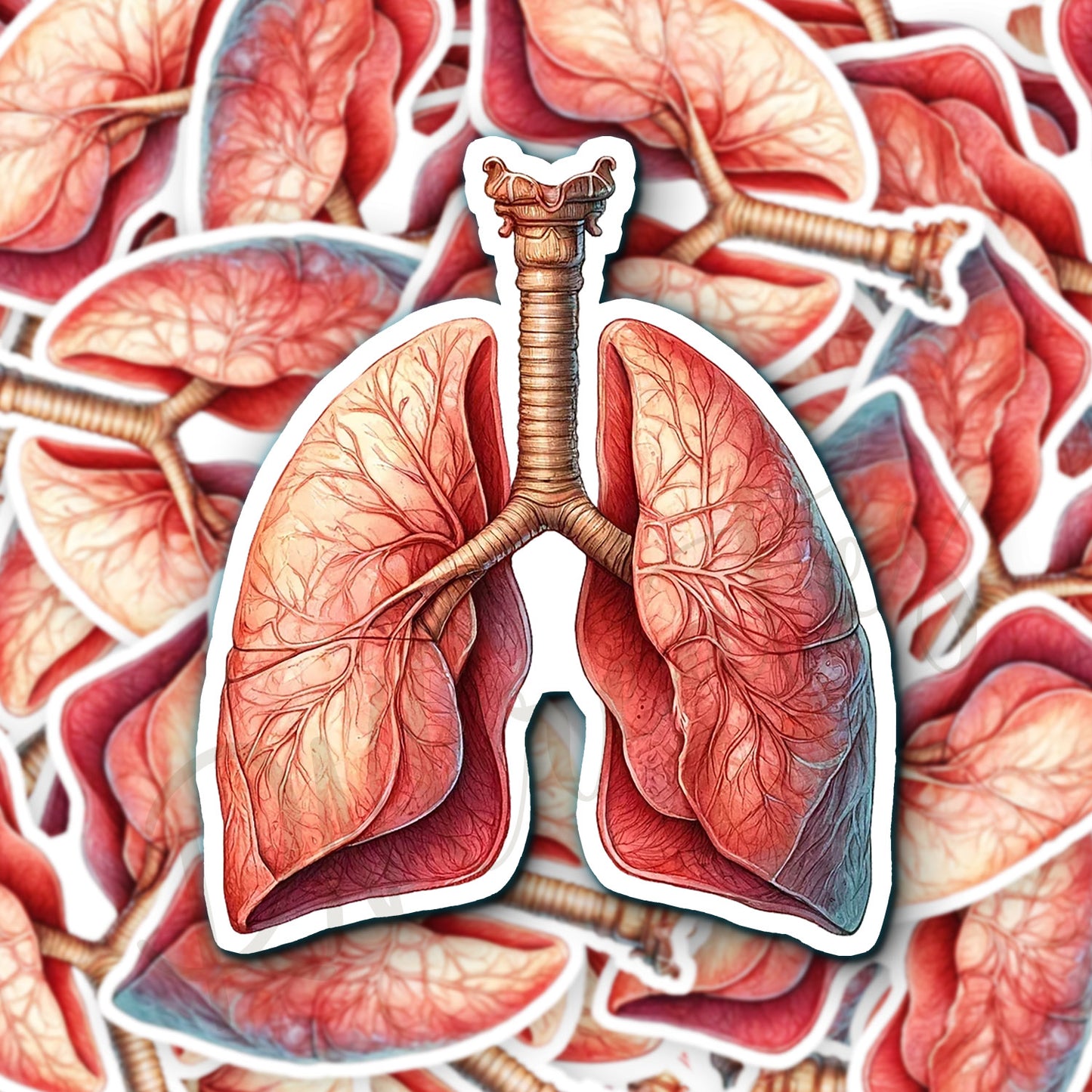Lungs Sticker - Lungs with Flower Sticker - Anatomy Sticker - Medical Sticker - Medical Gift - Decorative Sticker - Sticker