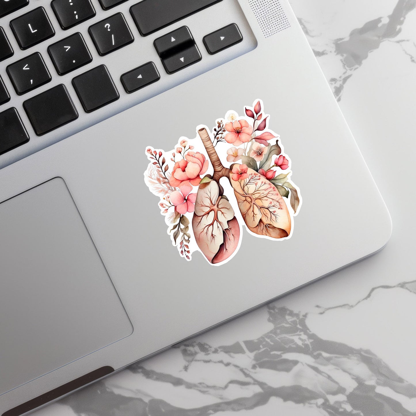 Lungs Sticker - Lungs with Flower Sticker - Anatomy Sticker - Medical Sticker - Medical Gift - Decorative Sticker - Sticker