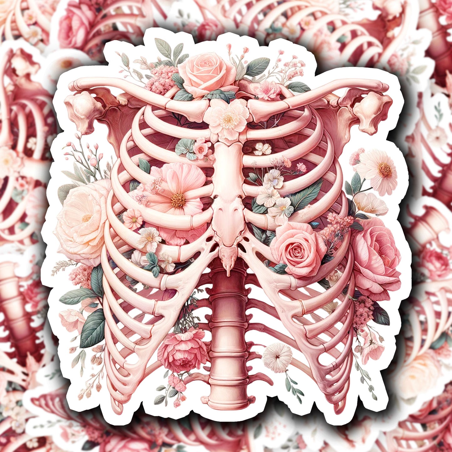 Lungs Sticker - Lungs with Flower Sticker - Anatomy Sticker - Medical Sticker - Medical Gift - Decorative Sticker - Sticker