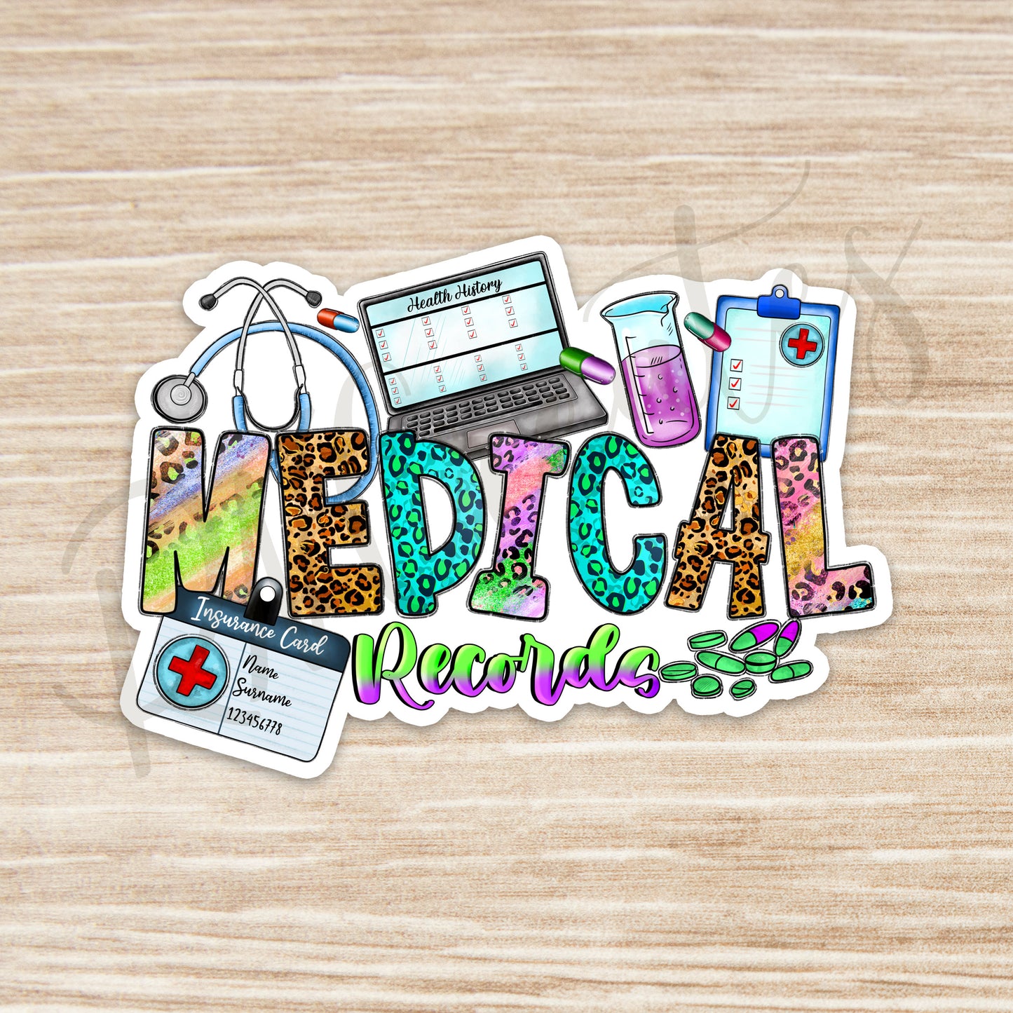 Medical Records Sticker - Decorative Sticker - Sticker