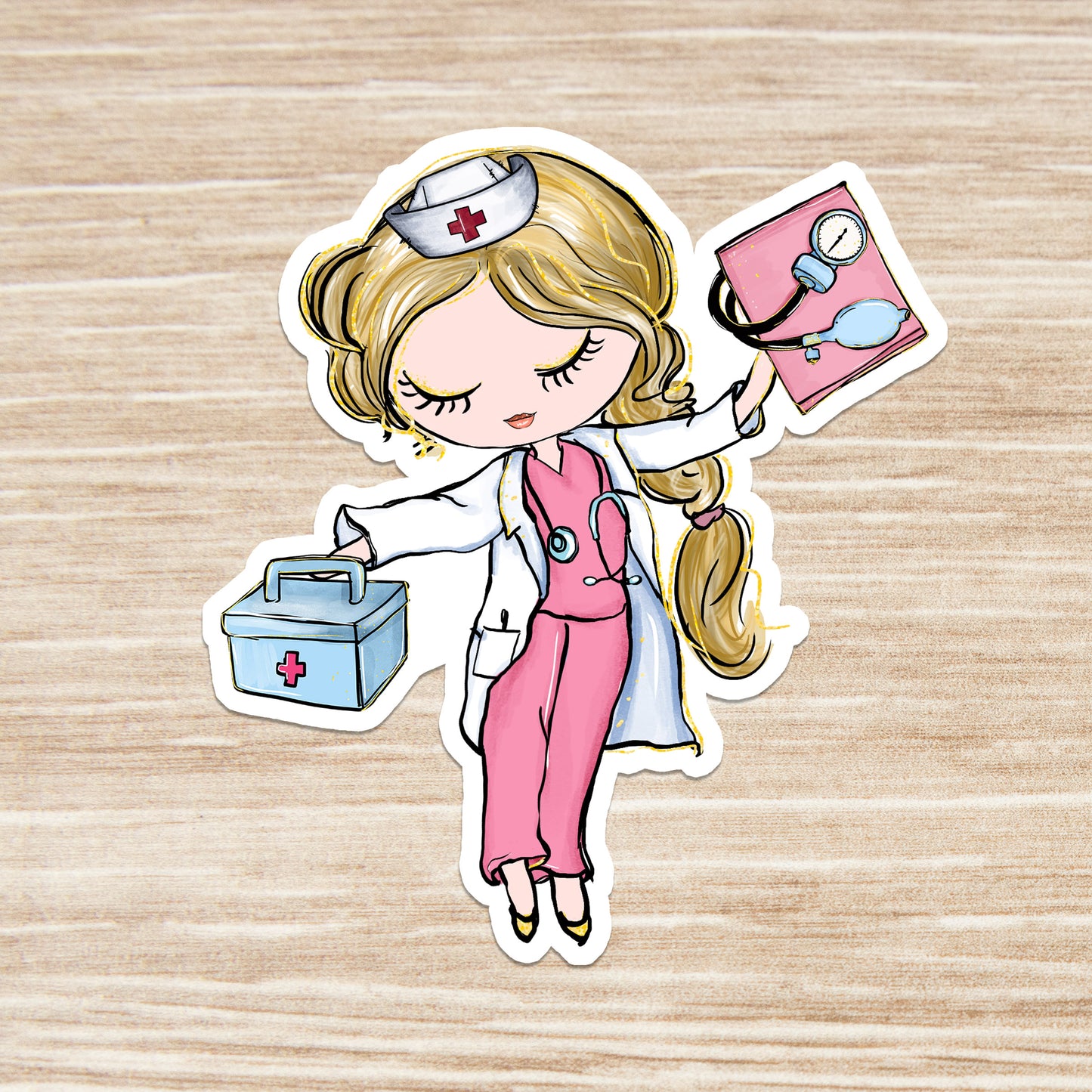 Girl Doctor Sticker - Medical Sticker - Decorative Sticker - Sticker
