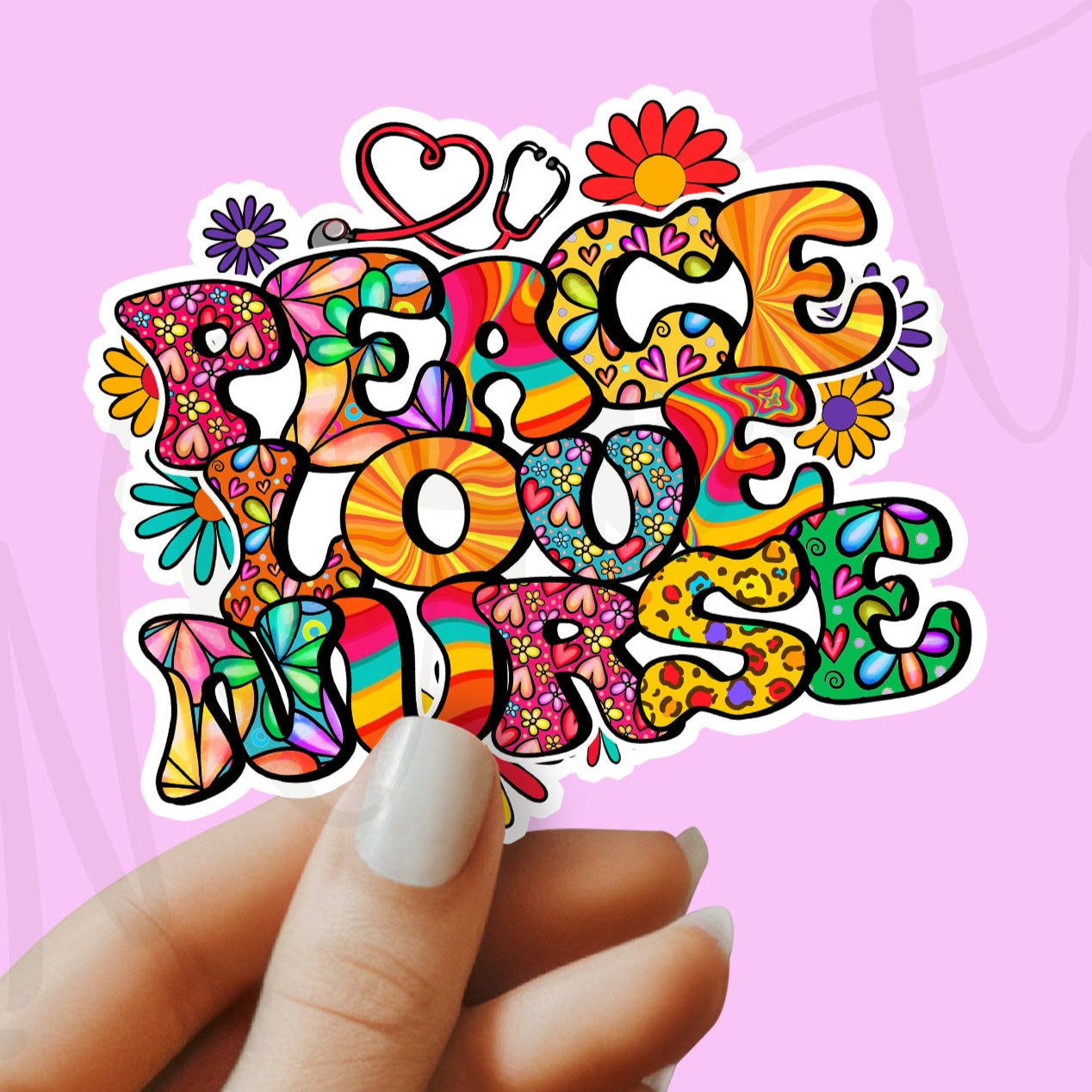 Peace Love Nurse Sticker - Nurse Sticker - RN Sticker - Nurse Gift - Decorative Sticker - Sticker