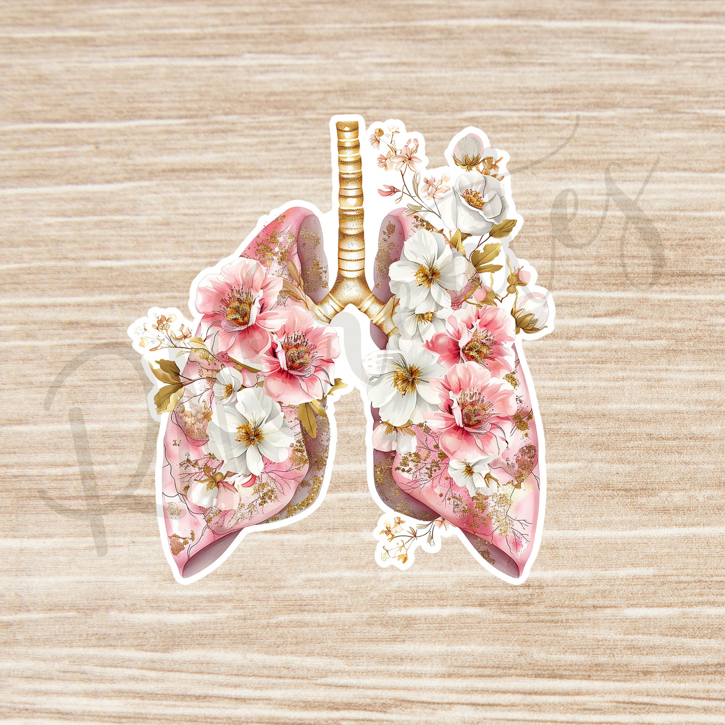 Lungs Sticker - Lungs with Flower Sticker - Anatomy Sticker - Medical Sticker - Medical Gift - Decorative Sticker - Sticker (Copy)