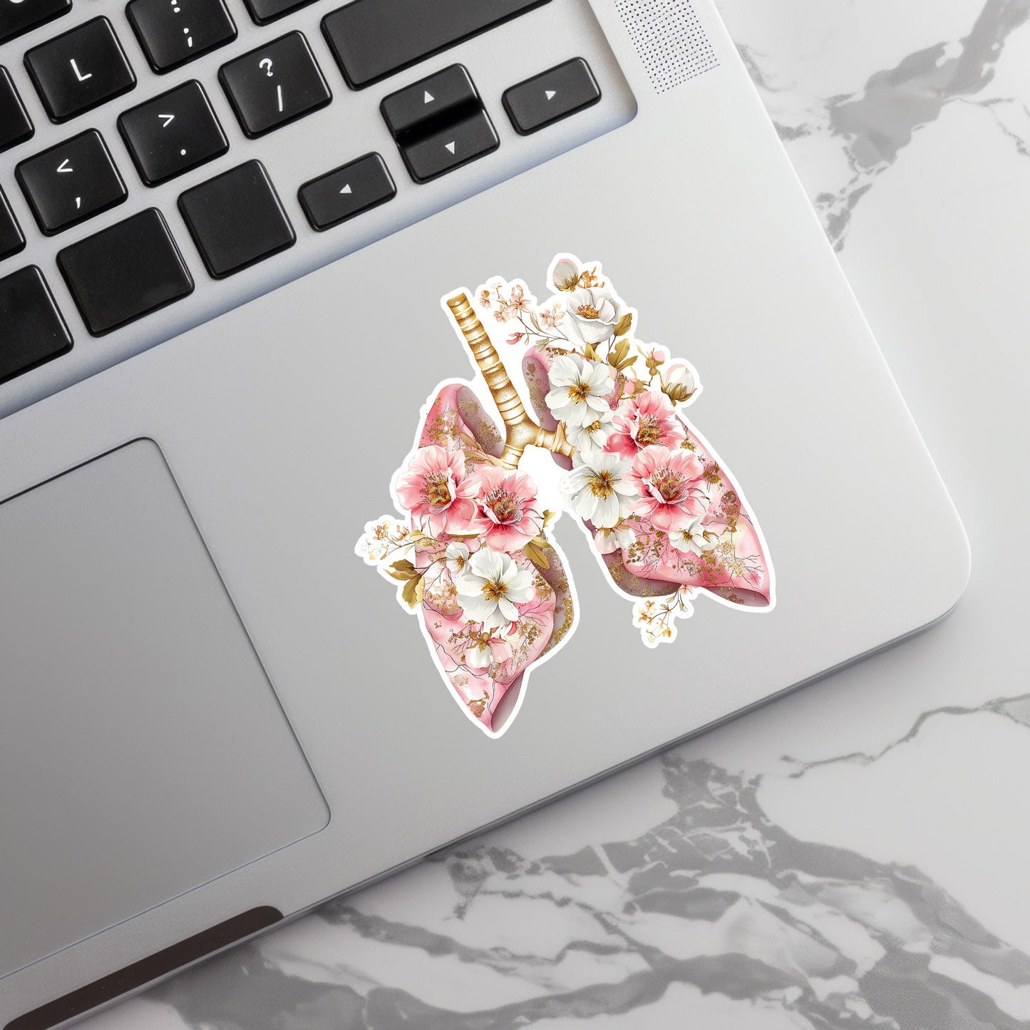 Lungs Sticker - Lungs with Flower Sticker - Anatomy Sticker - Medical Sticker - Medical Gift - Decorative Sticker - Sticker (Copy)