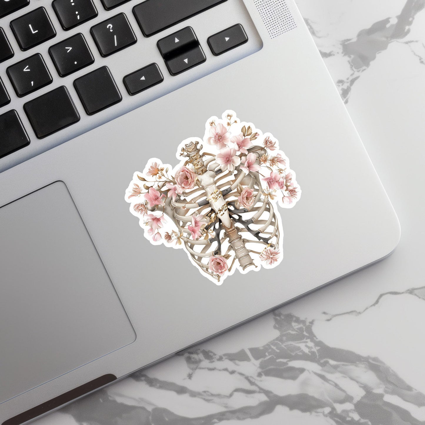 Ribs Sticker - Ribs with Flower Sticker - Anatomy Sticker - Medical Sticker - Medical Gift - Decorative Sticker - Sticker