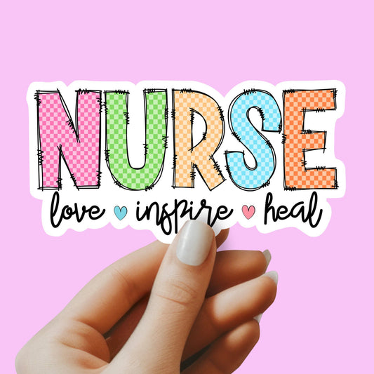 Nurse Love Inspire Heal Sticker - Nurse Sticker - RN Sticker - Nurse Gift - Decorative Sticker - Sticker