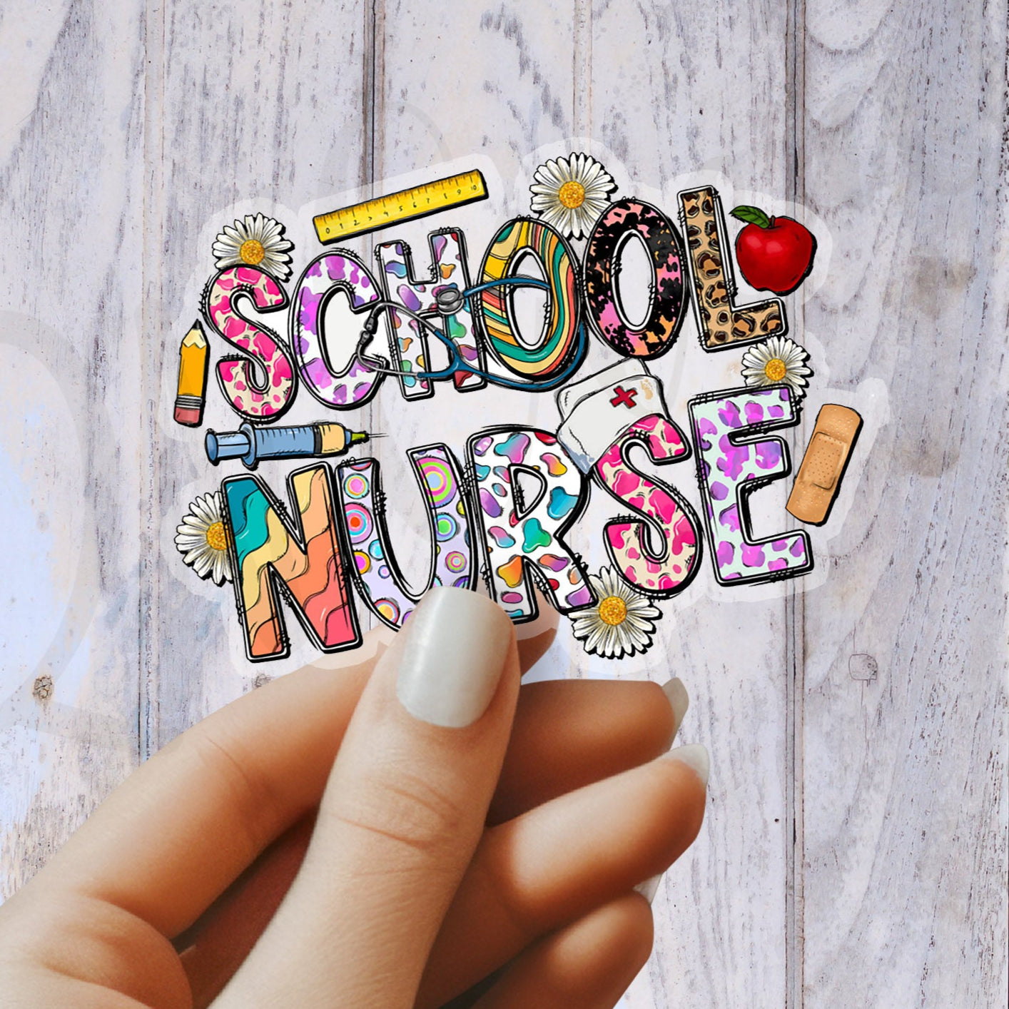 School Nurse Sticker - School RN Sticker - Nurse Gift - Decorative Sticker - Sticker
