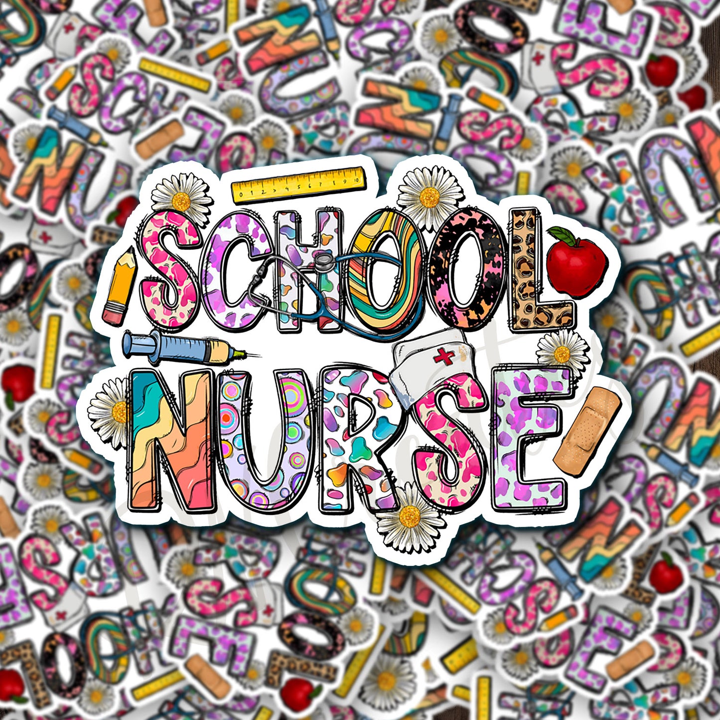 School Nurse Sticker - School RN Sticker - Nurse Gift - Decorative Sticker - Sticker