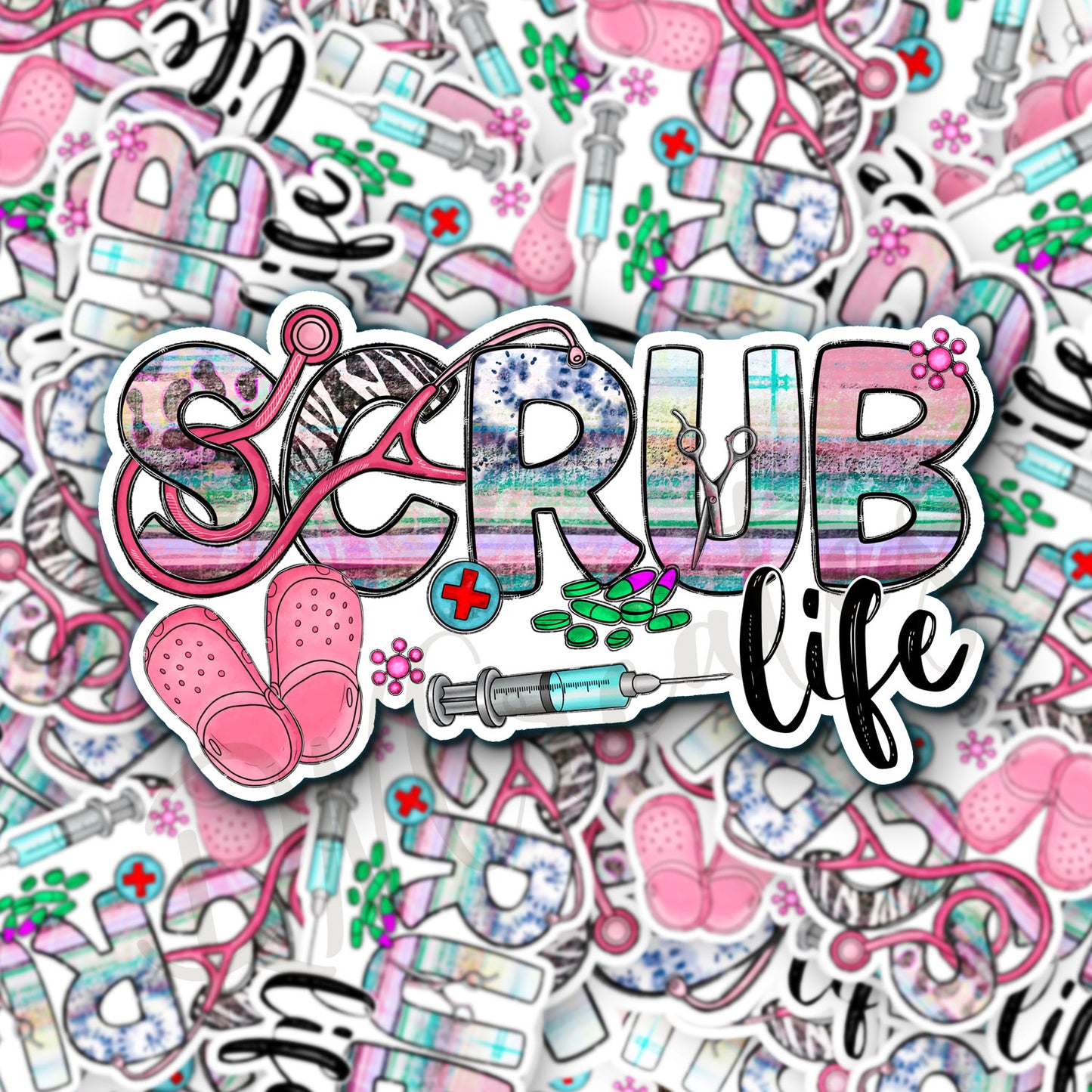 Scrub Life Sticker - Nurse Sticker - RN Sticker - Nurse Gift - Decorative Sticker - Sticker