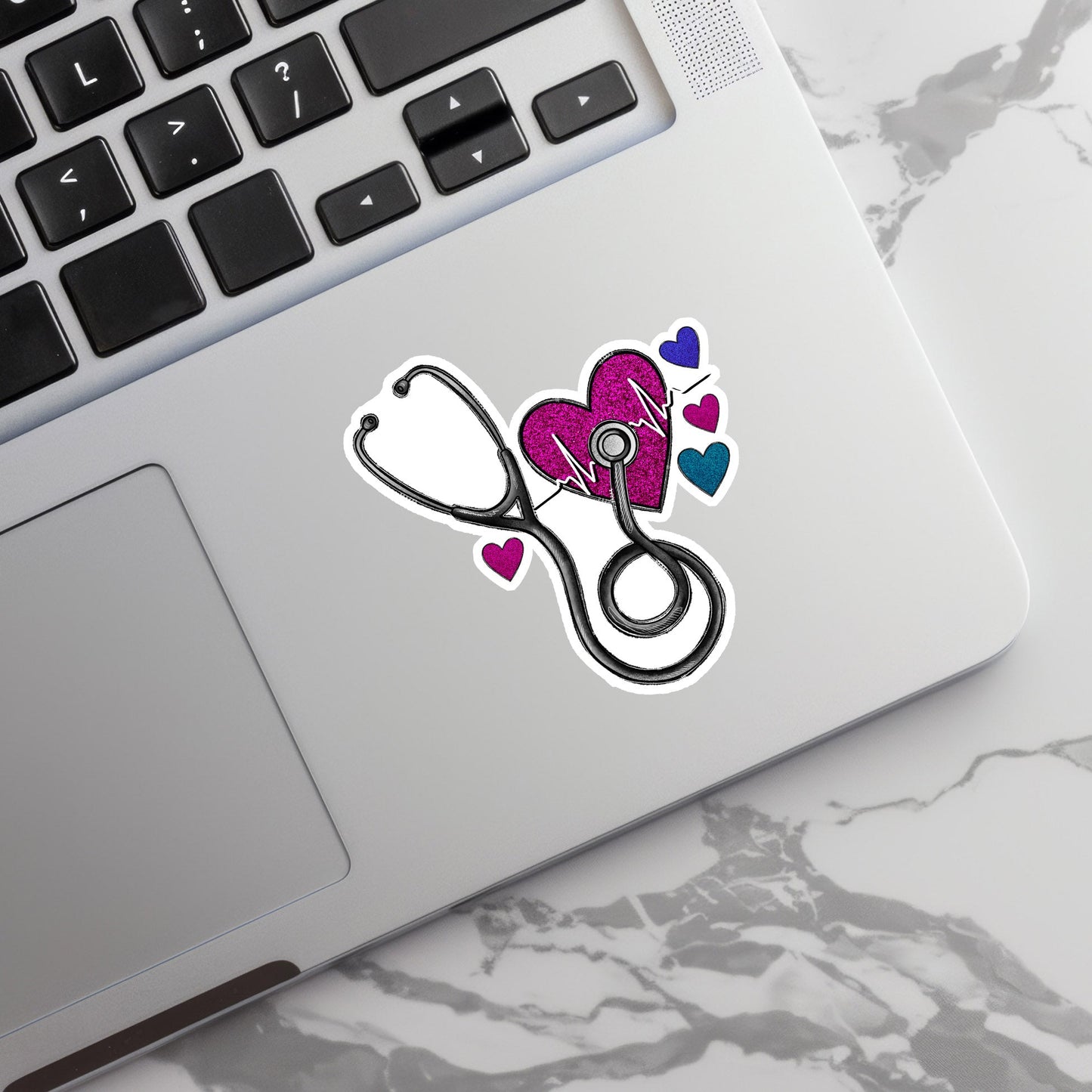 Stethoscope with hearts Sticker - Nurse Sticker - RN Sticker - Nurse Gift - Decorative Sticker - Sticker
