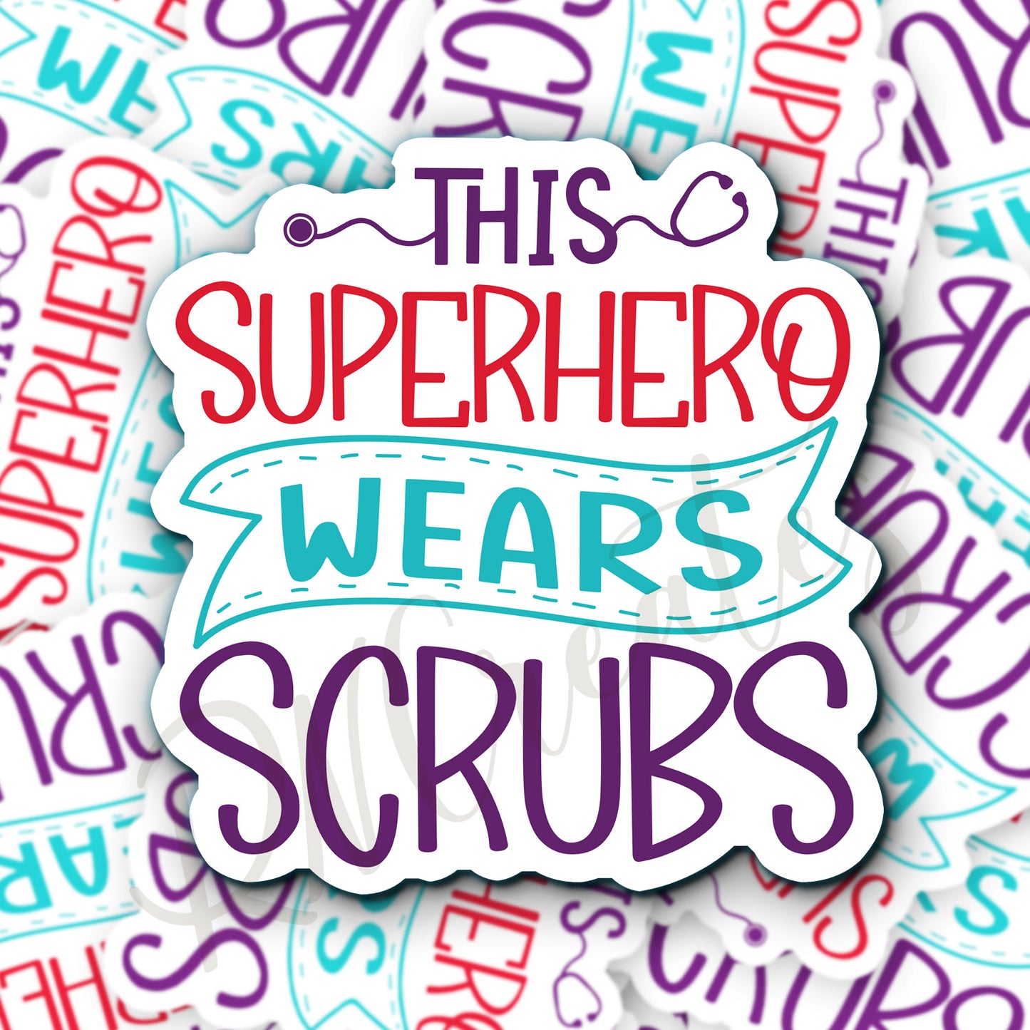 This Superhero Wears Scrubs Sticker - Nurse Sticker - RN Sticker - Nurse Gift - Decorative Sticker - Sticker