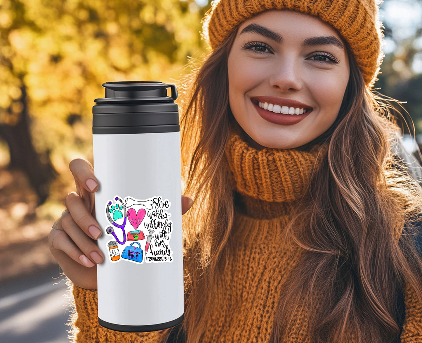 Proverbs 31:13 Veterinarian Sticker - She works willingly with her hands Sticker - Veterinary Sticker - Vet Sticker - Decorative Sticker - Sticker