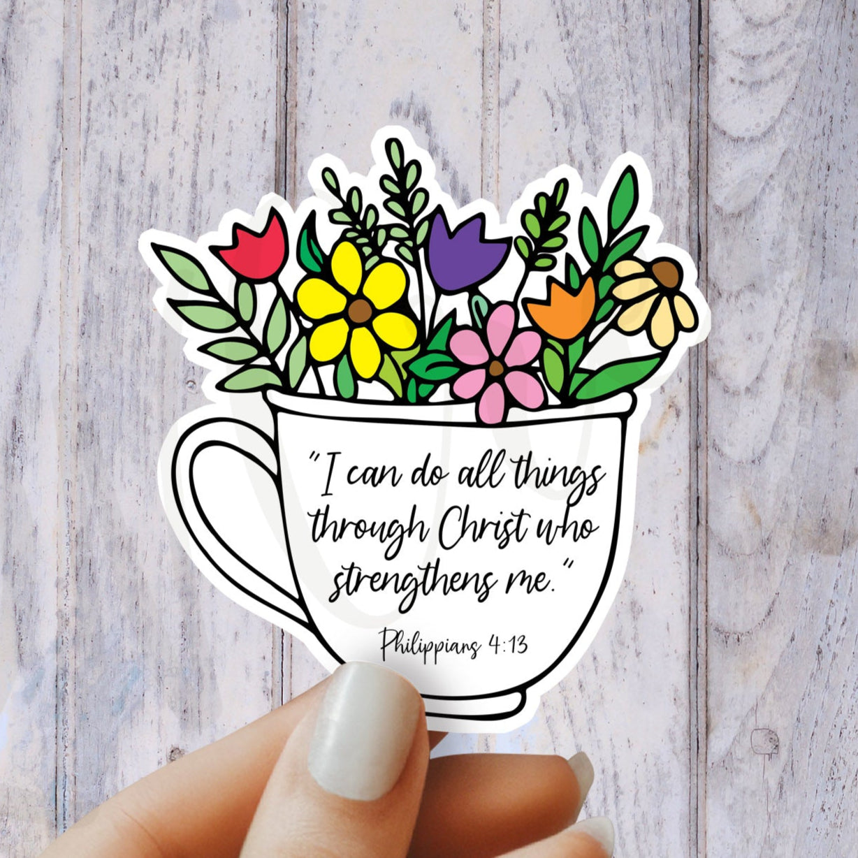 Philippians 4:13 - Sticker - Religious Sticker - Christian Sticker - Bible Sticker