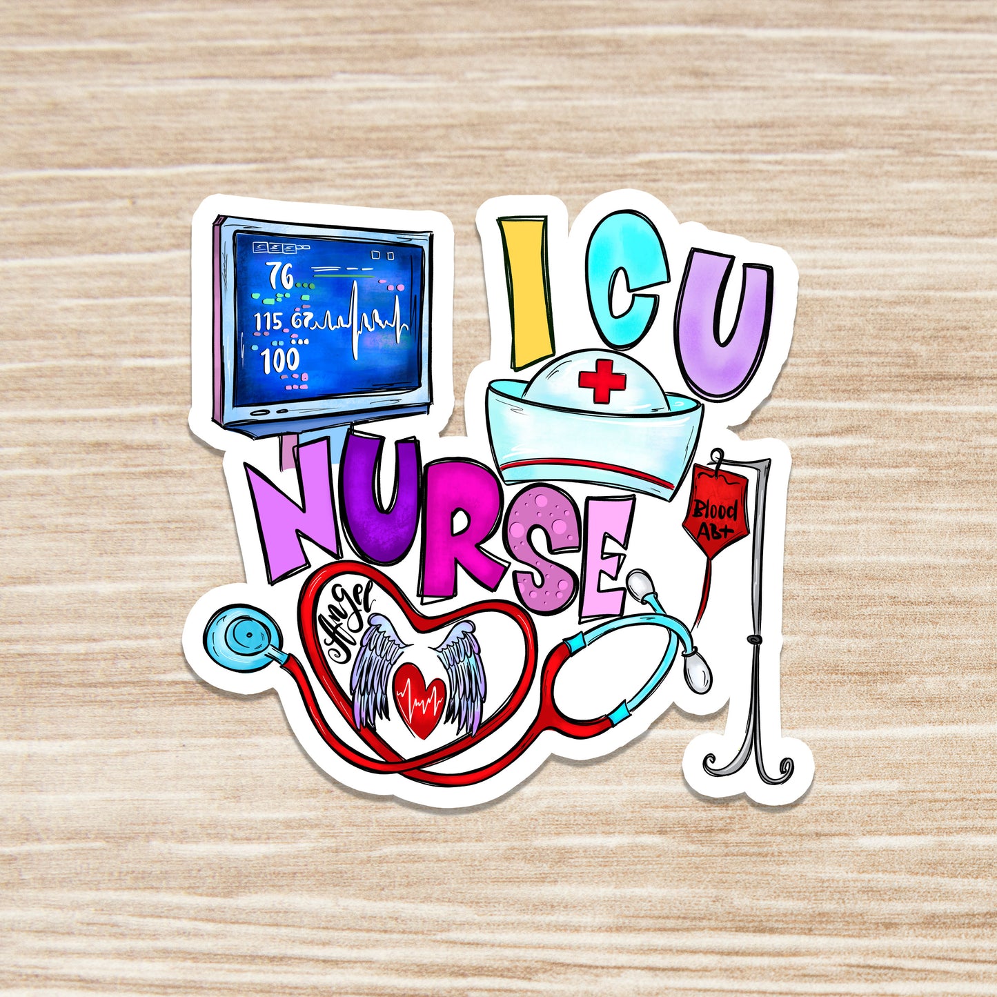 ICU Nurse Sticker - Nurse Gift - Decorative Sticker - Sticker