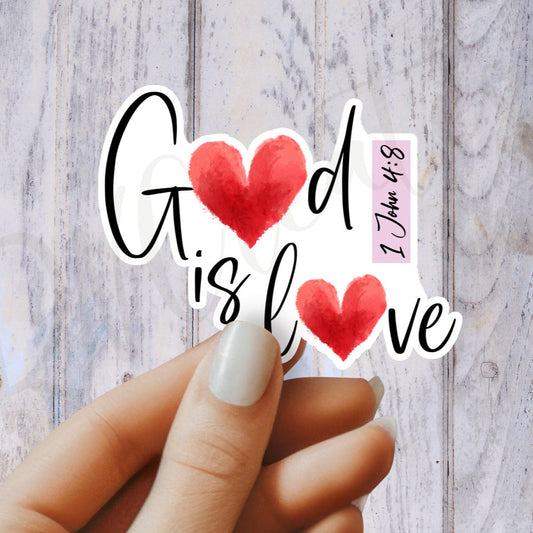 1 John 4:8 Sticker - Religious Sticker - Christian Sticker - Bible Sticker