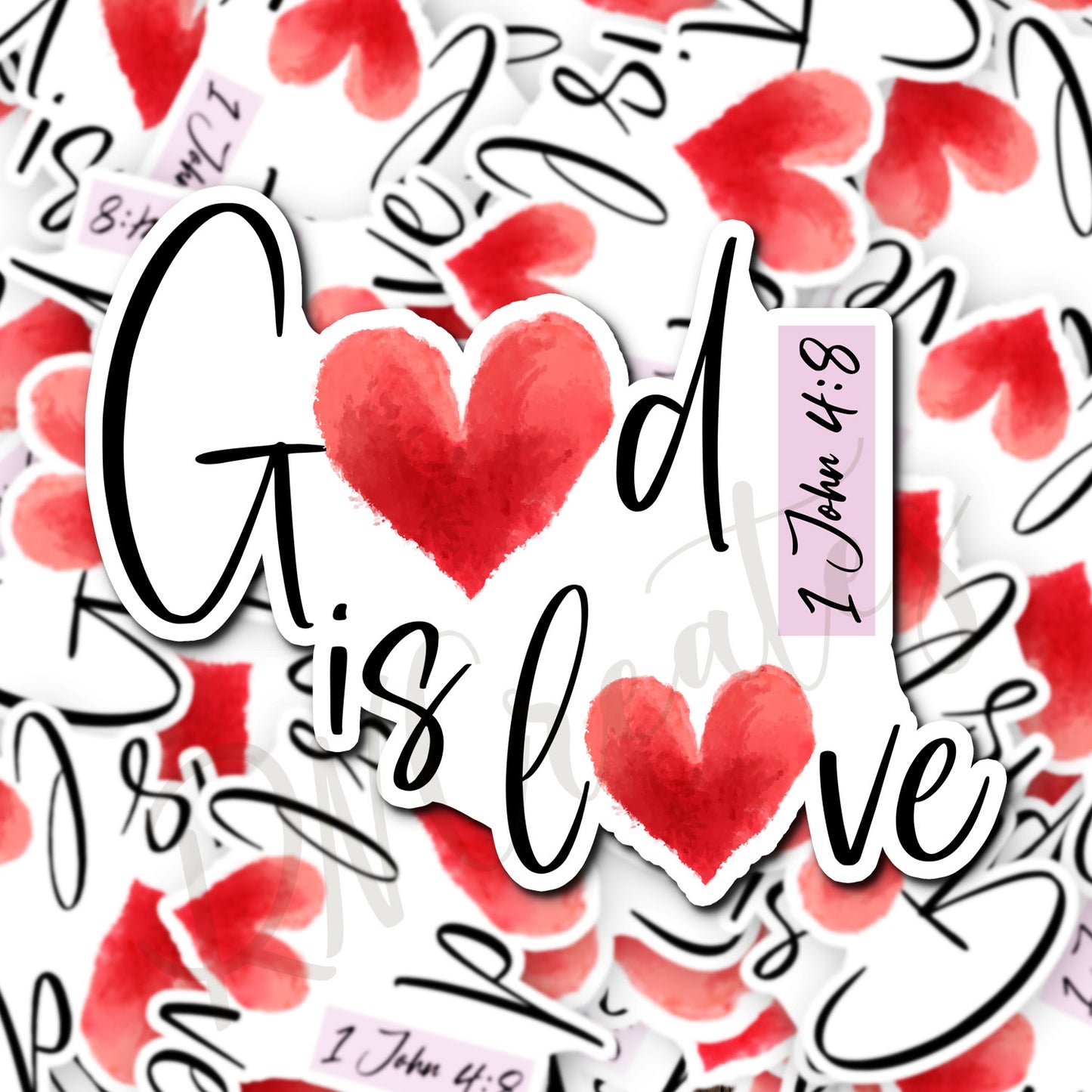 1 John 4:8 Sticker - Religious Sticker - Christian Sticker - Bible Sticker