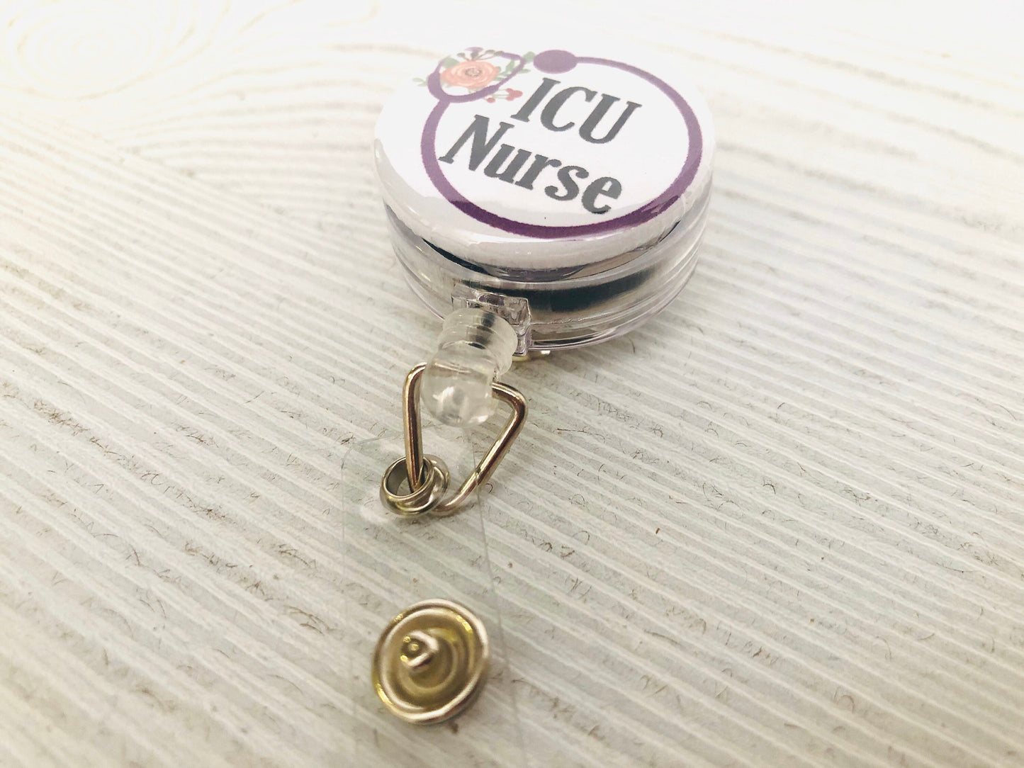 ICU Nurse Badge Reel, RN Retractable badge holder, ID Badge Reel, Nurse gift, Badge Reel, Rn Badge Reel, nurse id holder