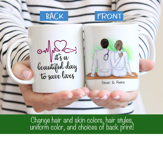 Doctors Couple Mug -  Doctor Gift - Doctors Mug - Customizable Mug - Couples Mug - MD Couple - Doctor Couple