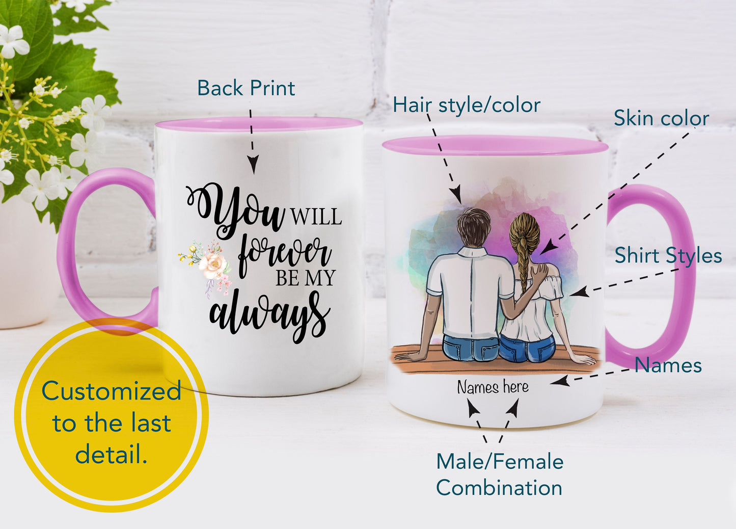 Couples Mug - Personalized Couples Mug, Custom Couple Mug, Couple Gifts, Personalized Mug