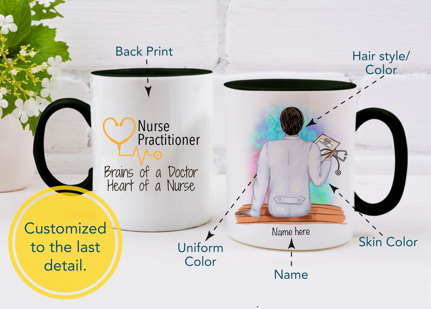 Personalized Nurse Practitioner Mug -  NP Mug - Male or Female Nurse Practitioner Gift - Nurse Practitioner Mug - NP Gift - Customized Mug