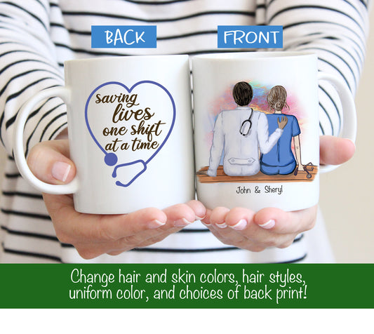 Doctor and Nurse Couple Mug -  Nurse Gift - Doctor Gift  - Personalized Mug - Nurse Mug - Nurse Appreciation - Doctor Appreciation