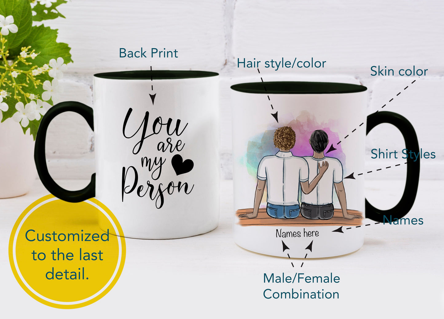 Couples Mug - Personalized Couples Mug, Custom Couple Mug, Couple Gifts, Personalized Mug