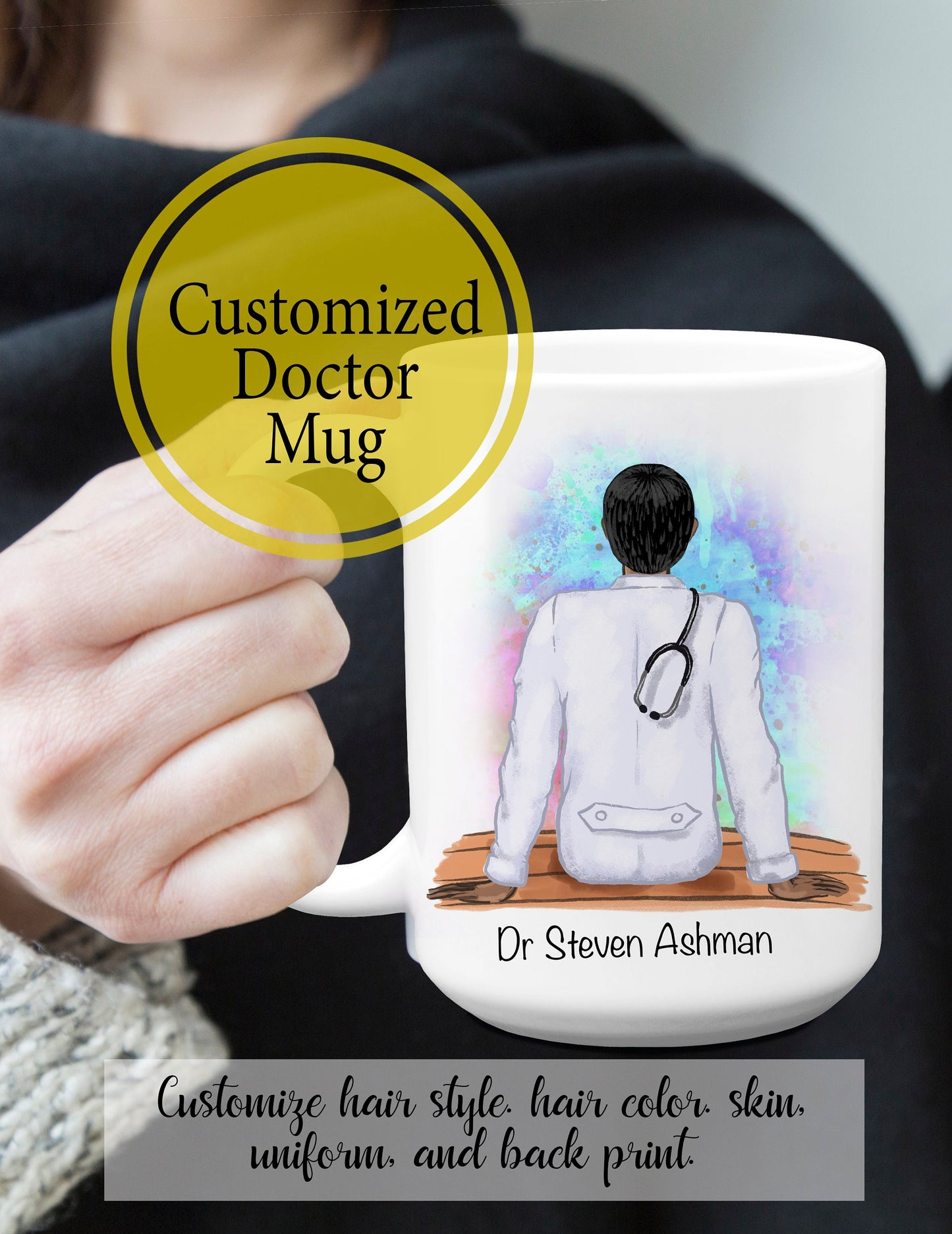 Personalized Doctor Mug -  Male or Female Doctor Gift - Doctor Mug - Doctor Gift - Customizable Mug - Customized Mug