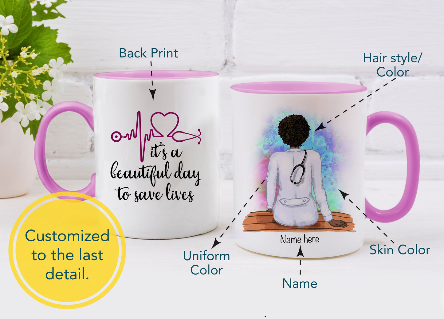 Personalized Doctor Mug -  Male or Female Doctor Gift - Doctor Mug - Doctor Gift - Customizable Mug - Customized Mug