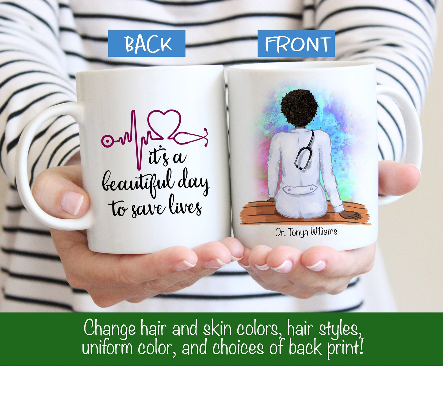 Personalized Doctor Mug -  Male or Female Doctor Gift - Doctor Mug - Doctor Gift - Customizable Mug - Customized Mug