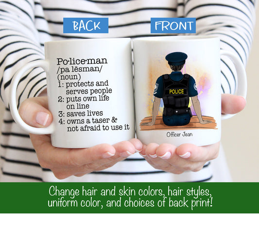 Personalized Police Mug -  Policeman - Policewoman - Male or Female Police Gift - Police Mug - Police Gift - Customized Mug
