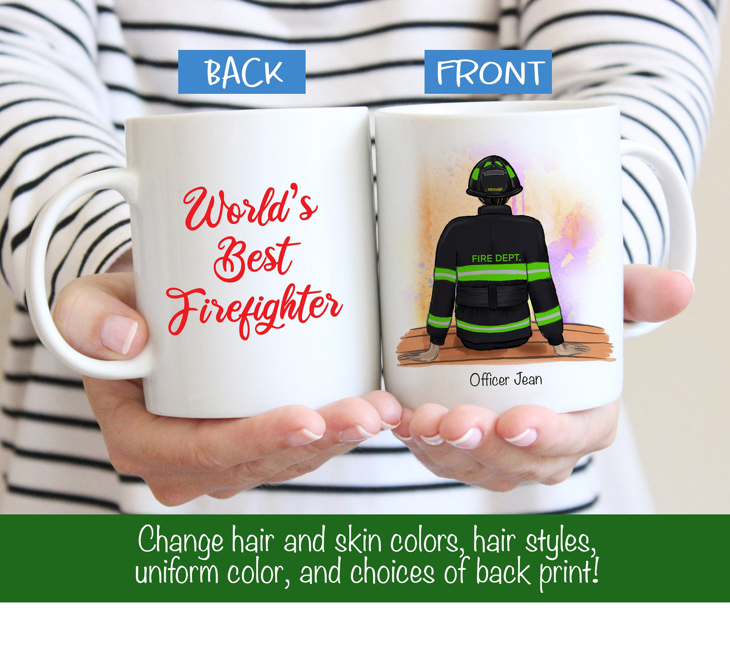 Personalized Firefighter Mug -  Firefighter - Male or Female Firefighter Gift - Firefighter Mug - Firefighter Gift - Customized Mug