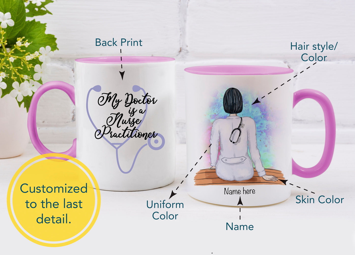 Personalized Nurse Practitioner Mug -  NP Mug - Male or Female Nurse Practitioner Gift - Nurse Practitioner Mug - NP Gift - Customized Mug