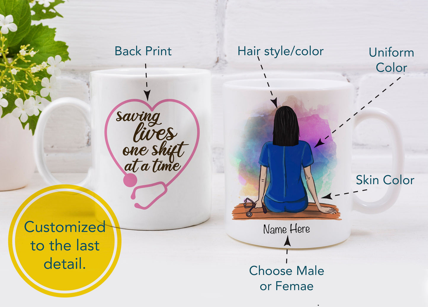 Personalized Male Nurse Mug -  Customized RN Mug - Male Nurse Mug - Male RN Gift - Nurse Gift - RN Mug - Nurse Appreciation Gift