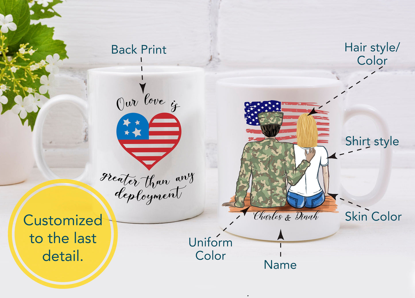Customized Soldier Couple Mug -  Soldier Wife Mug - Military Gift - Military Husband - Proud Soldier Wife - Military Couple Mug - Couple Mug