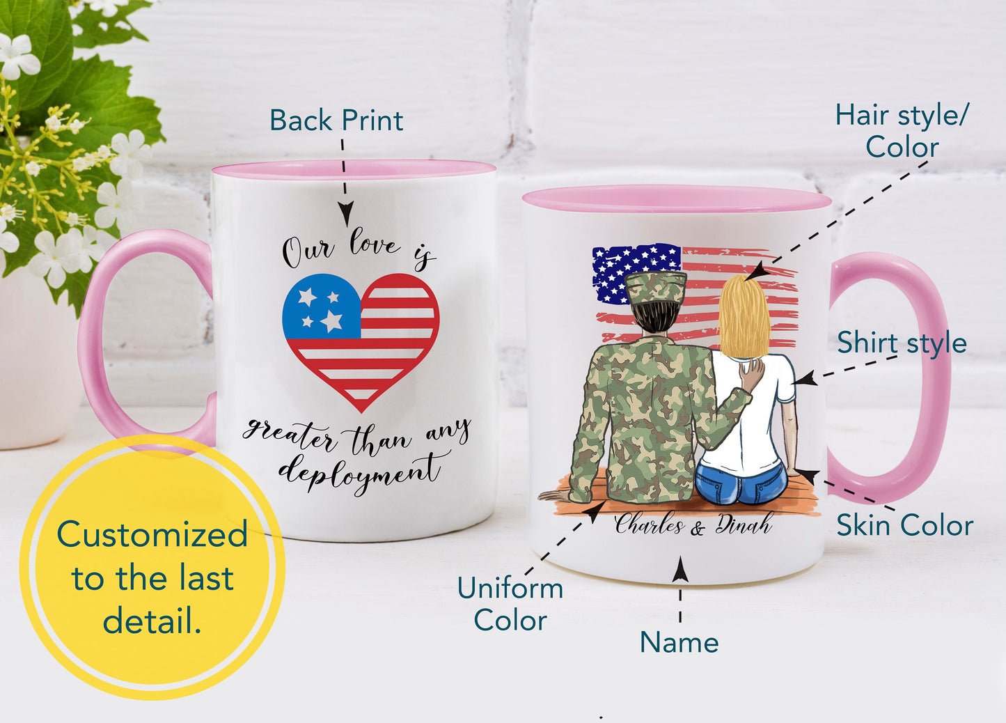 Customized Soldier Couple Mug -  Soldier Wife Mug - Military Gift - Military Husband - Proud Soldier Wife - Military Couple Mug - Couple Mug