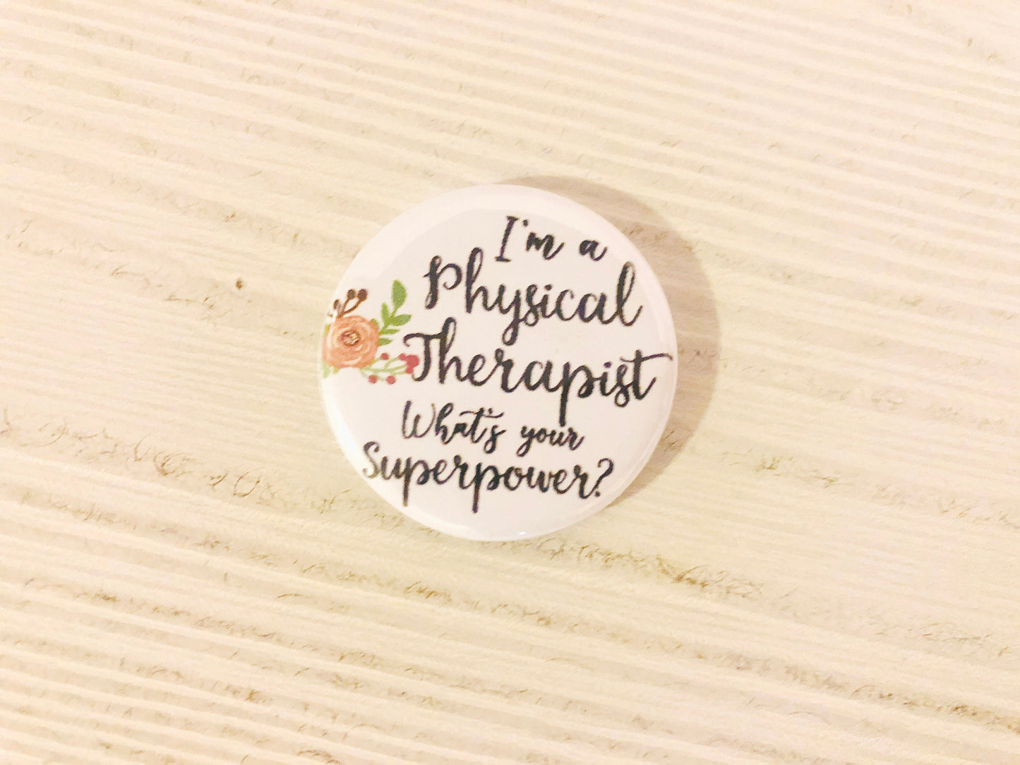 I'm a physical therapist, what's your superpower, Pt Badge Reel, ID Retractable badge, ID Badge Reel, PT gift. Badge reel