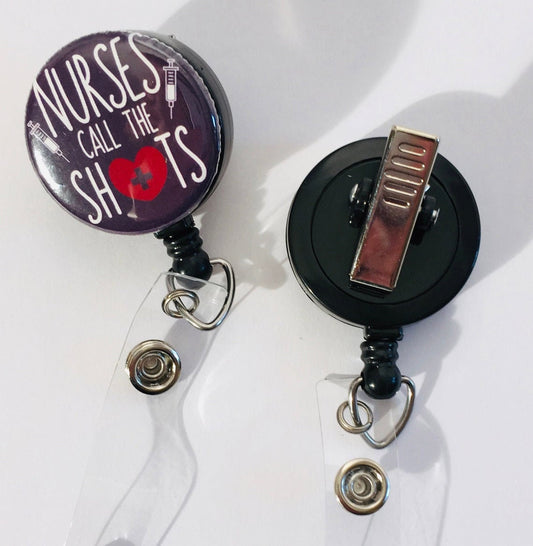 Nurse Badge Reel, Nurses call the shot, RN Retractable badge holder, ID Badge Reel, Nurse gift, Badge Reel, Rn Badge Reel, nurse id holder