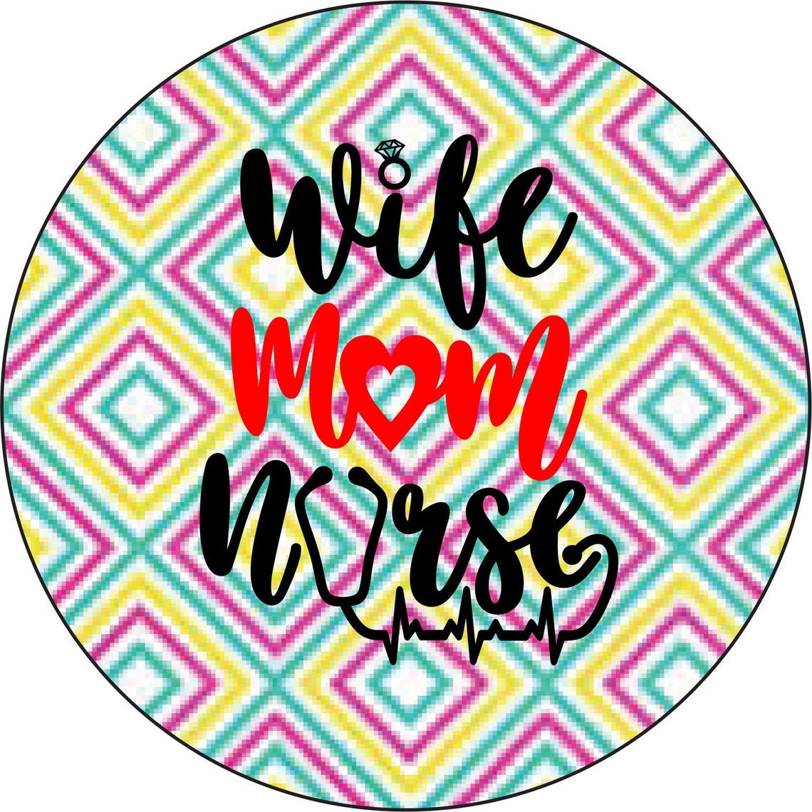 Nurse Badge Reel, Wife Mom Nurse, RN Retractable badge holder, ID Badge Reel, Nurse gift, Badge Reel, Nurse Badge Reel, ID Holder