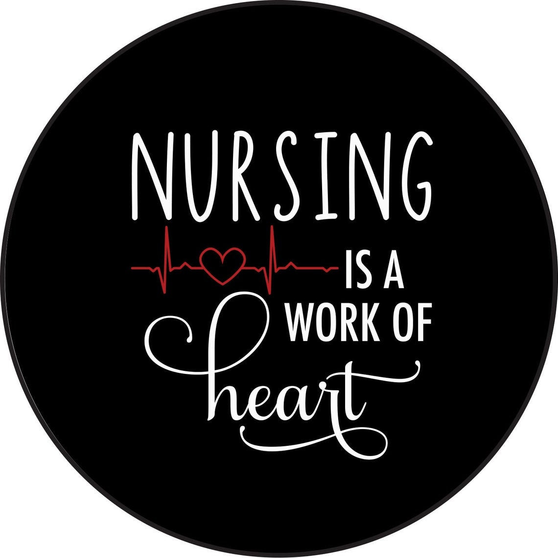 Nurse Badge Reel, Nursing is a work of heart, RN Retractable badge holder, ID Badge Reel, Nurse gift, Badge Reel, Rn Badge holder