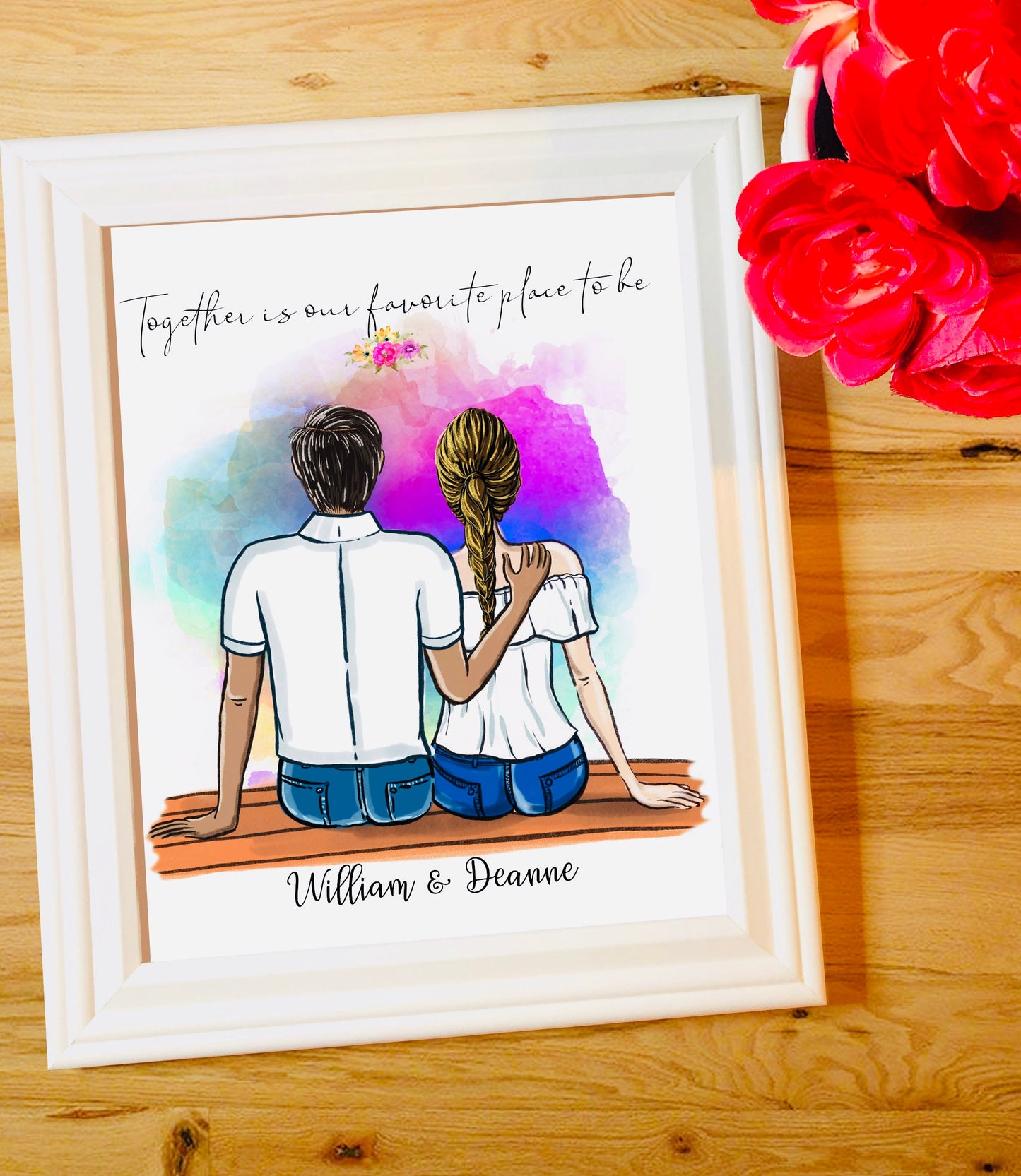 Customized Best Friends Print, Personalized Couple Print - Best friend Gift - Couple Print - Framed or Unframed