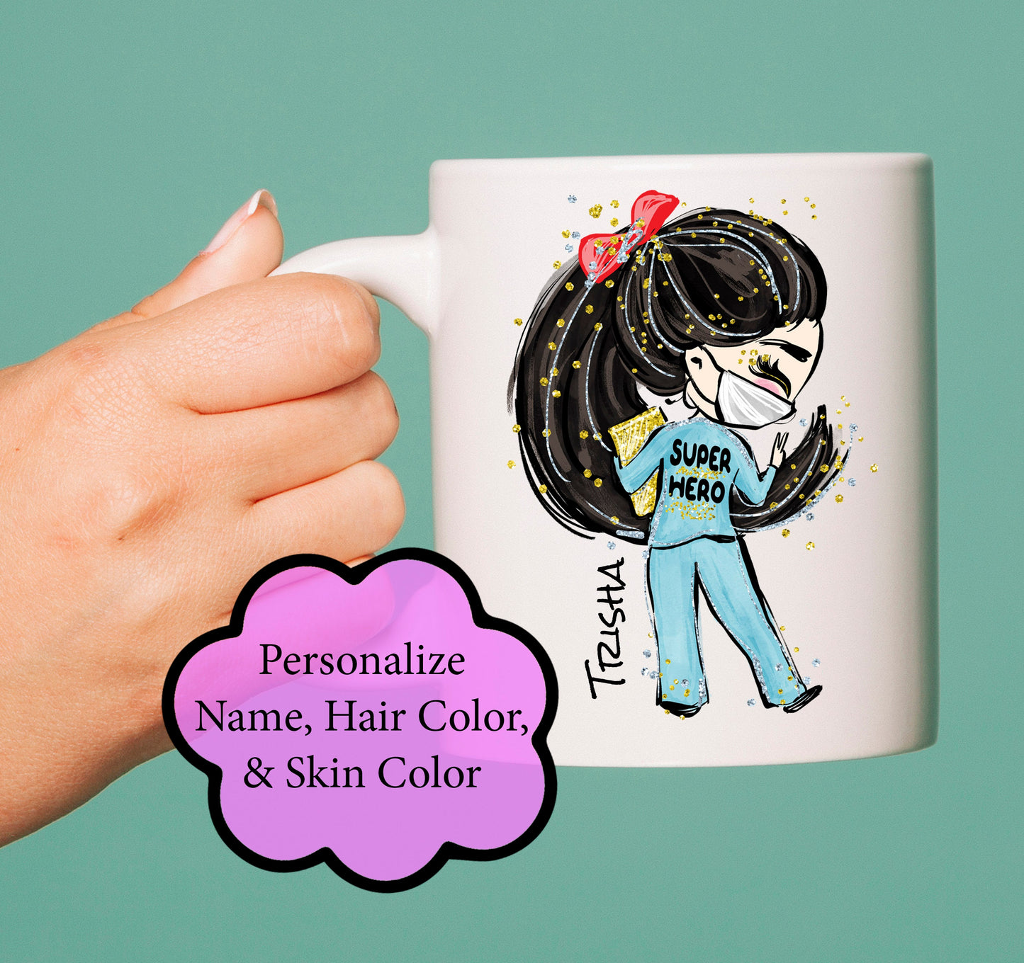 Personalized Nurse Mug - Superhero Nurse Mug - Superhero RN Mug - Nurse Mug - Coffee Mugs - Nurse Gift
