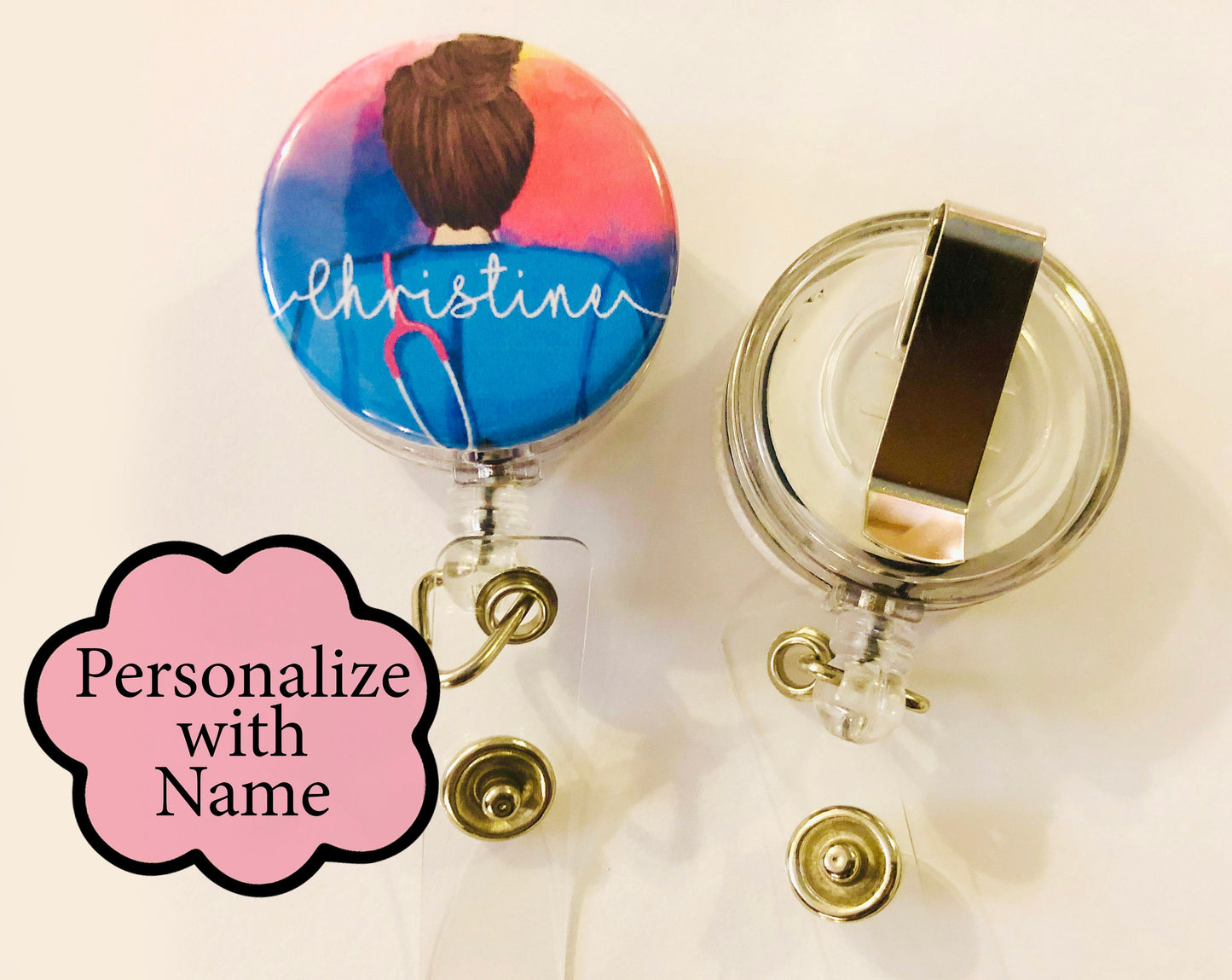 Nurse Customized Badge Reel, Personalized Nurse Gift - Badge Reel - Nursing Gift - Nurse Customizable - ID Badge Reel - RN Badge Reel