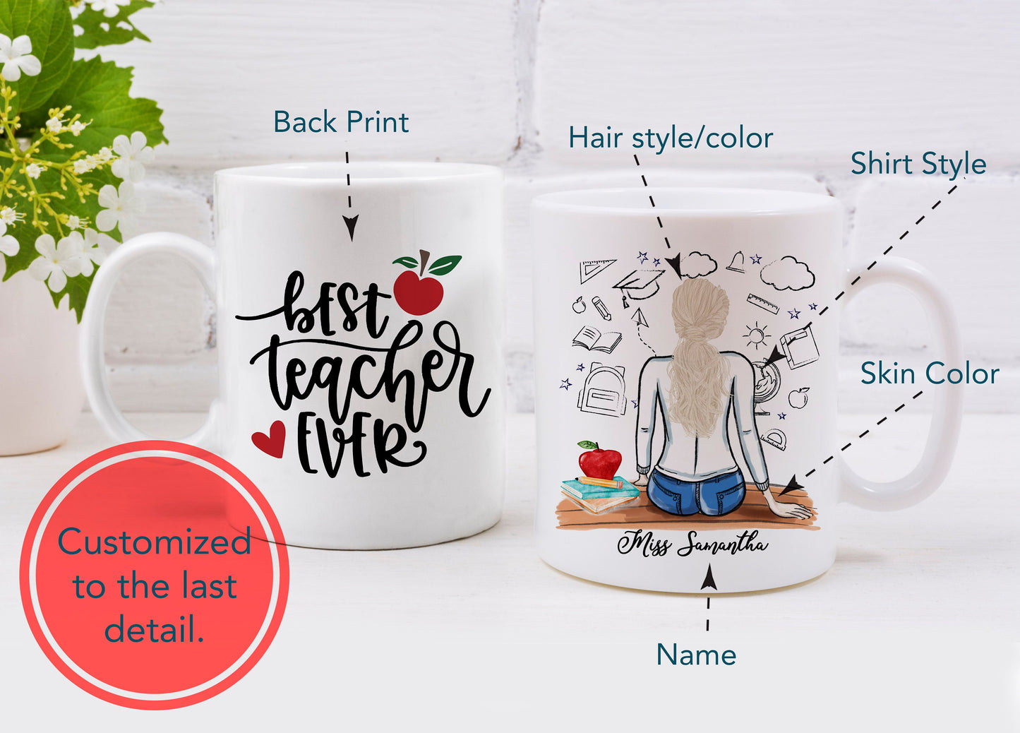 Custom Teacher Mug - Customized Teacher Mug - Personalized Teacher  Mug - Teacher Gift - Personalized Mug